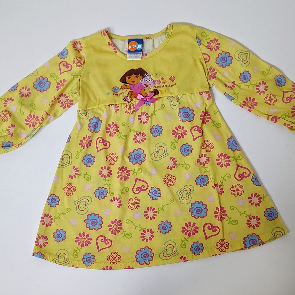 Vintage 2000s Dora The Explorer Girls 3t Long Sleeve Dress
